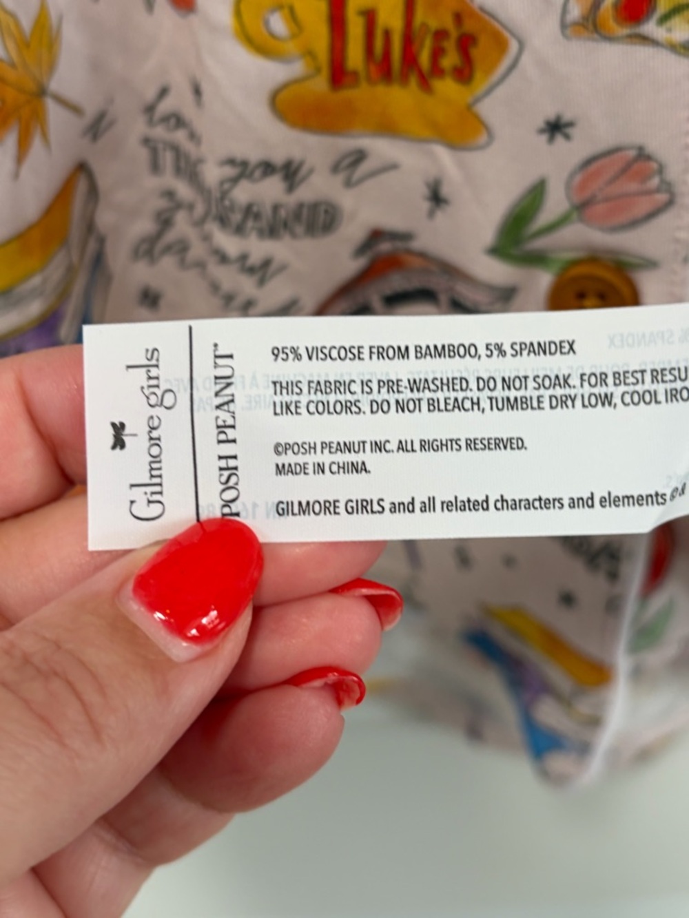 Gilmore Girls x Posh Peanut NWT size XL Women’s Pajama Top Bamboo Lightweight - Picture 12 of 15